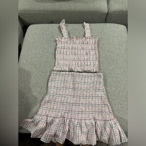 French Connection Yaki Womens Stretch Smocked Tank Top and Skirt Set Size S/M